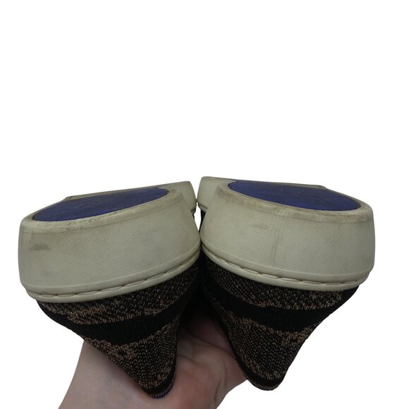 Rothys The Original Black Gold Shimmer Knit Stretch Slip On Sneaker Womens 8.5 - Picture 11 of 13